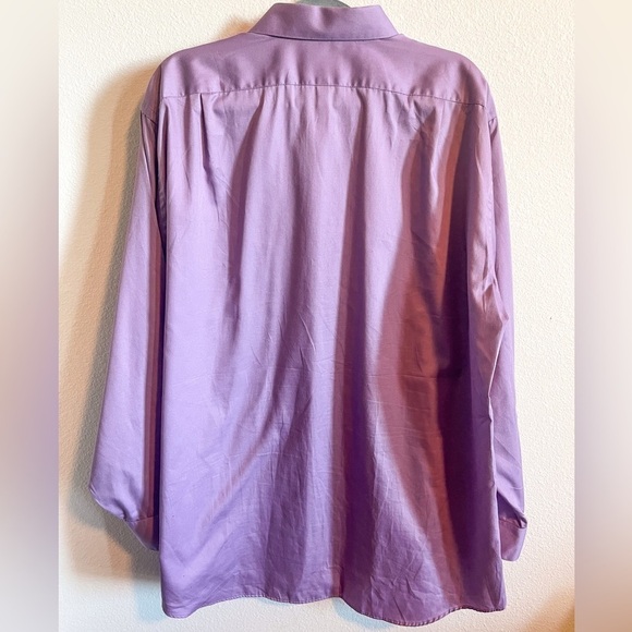 Van Heusen Big Fit Stretch Flex Wrinkle Free Dress Shirt Lavender - Picture 6 of 15